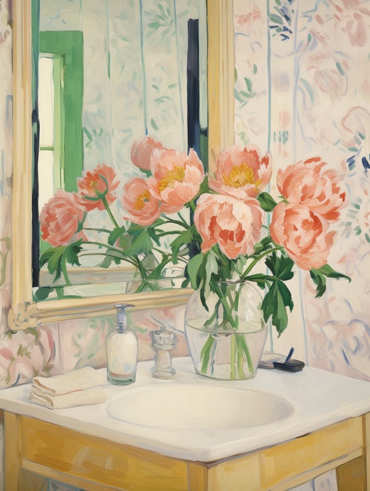 A Vase With Peony, Flower Bouquet 1