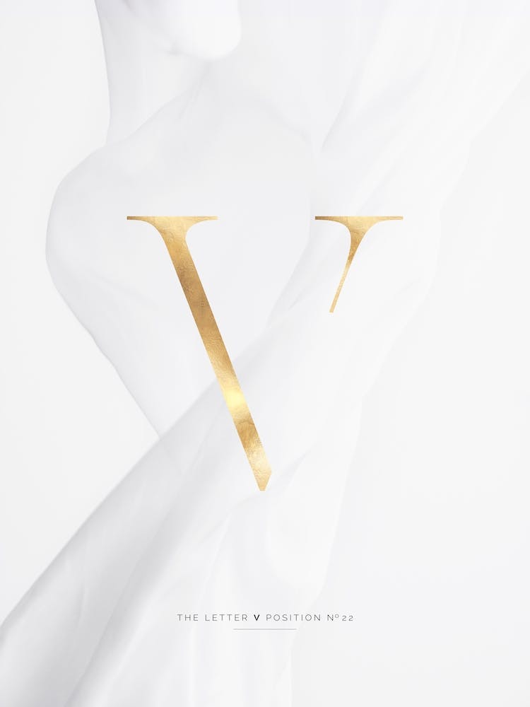 Letter V Gold