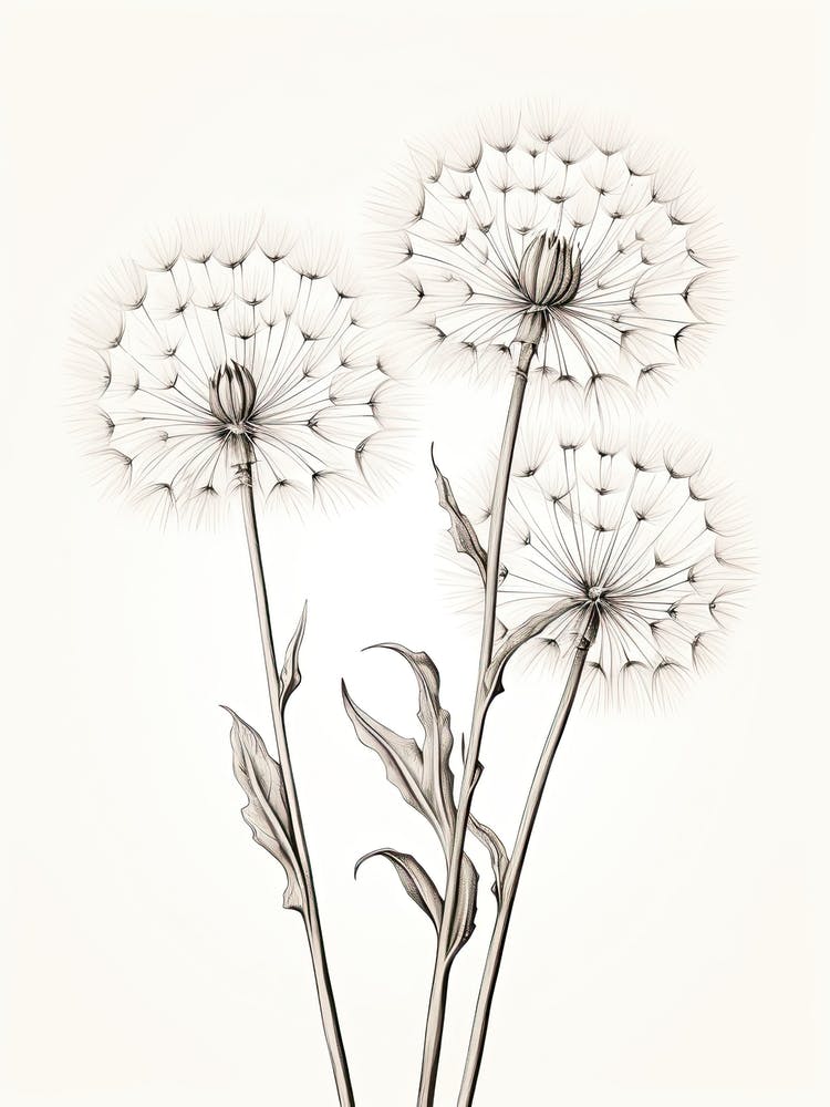Dandelions Flower Vintage Botanical 2