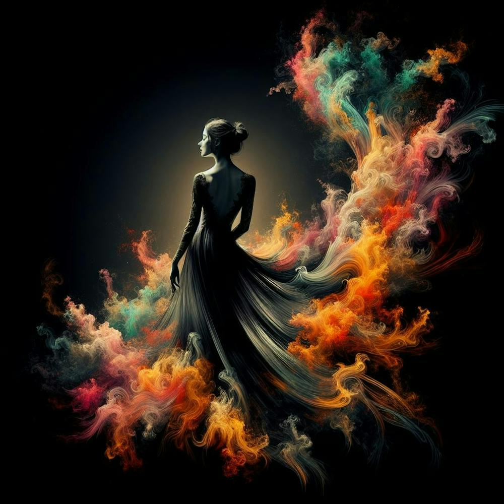 Frau im Kleid