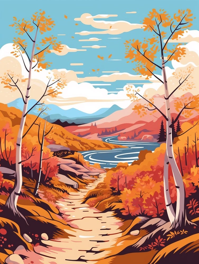 Kungsleden Sweden 1 Hike Illustration