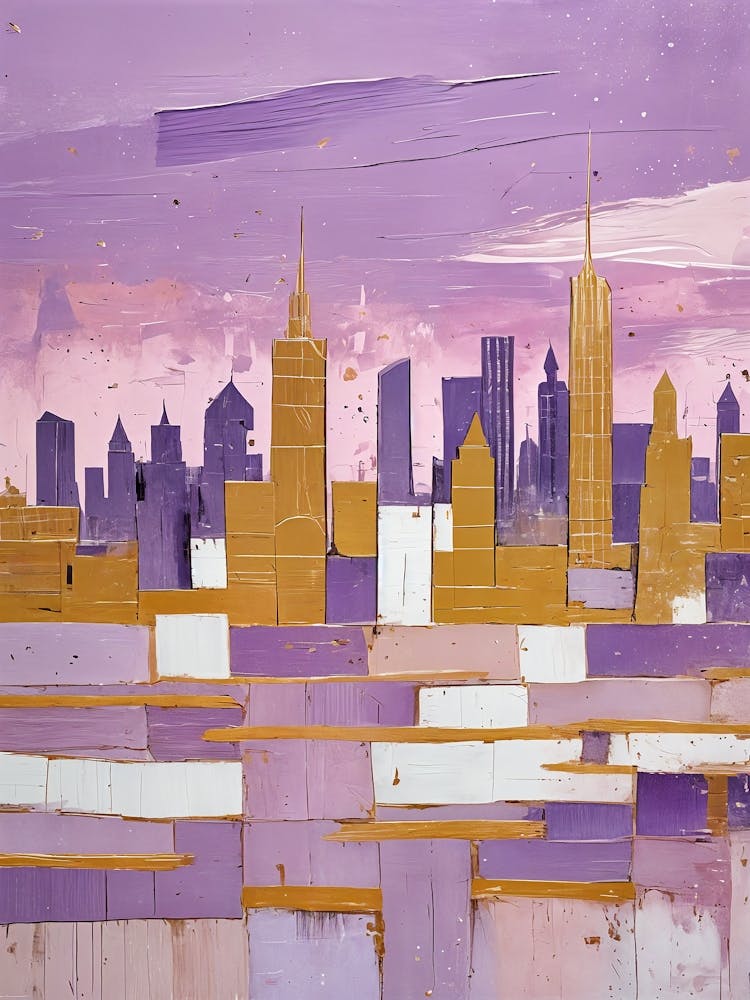 Abstract Purple City Skyline no5