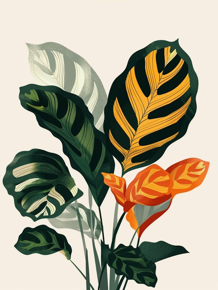 Calathea Plant Minimalist Illustration 3