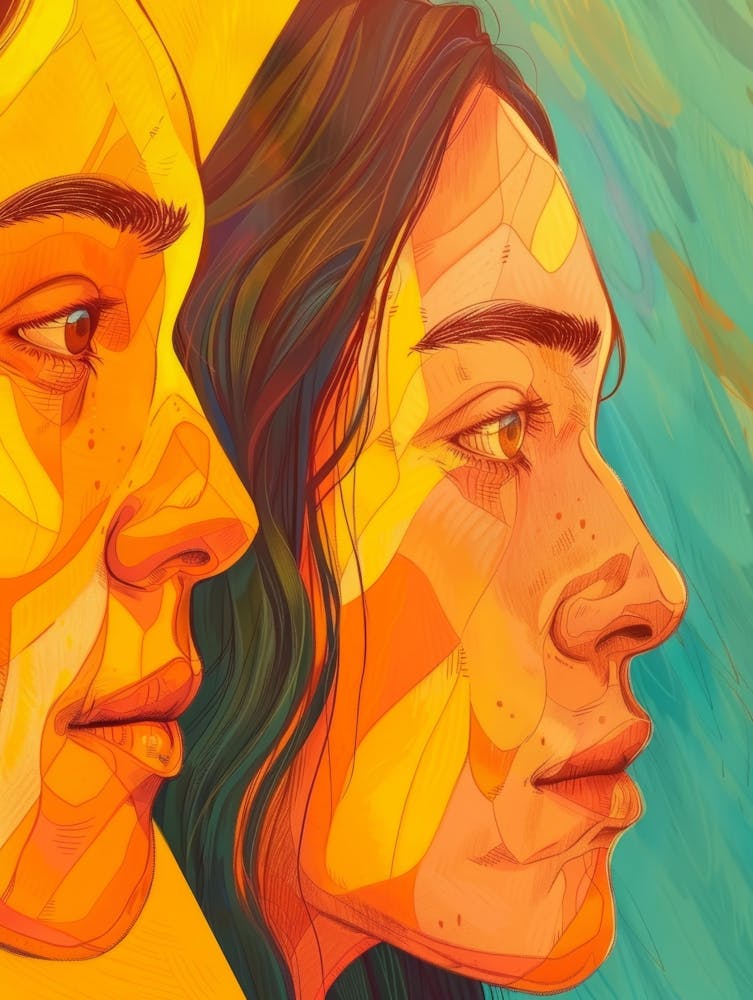 Two Women Facing Each Other 1