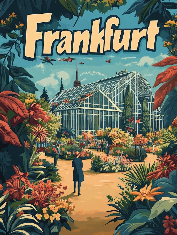 Aihrgdesign A Retro Travel Poster For Frankfurt Featuring The Ef5147b0 De86 4800 9f45 4bf41570abd8 1