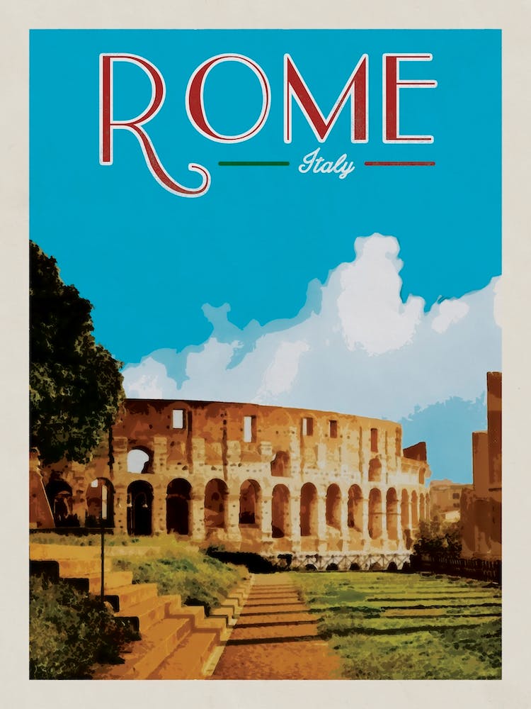 Rome Colosseum Travel Poster