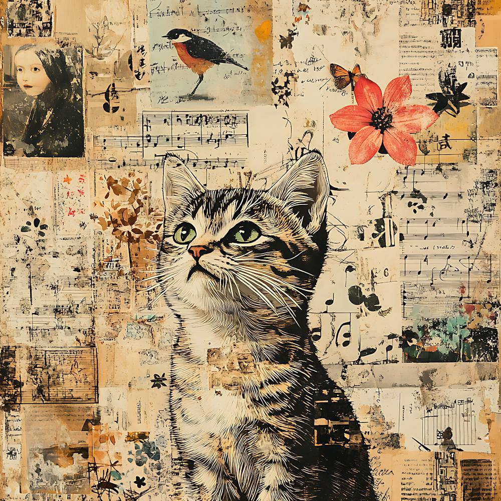 Vintage Cat On Paper 4