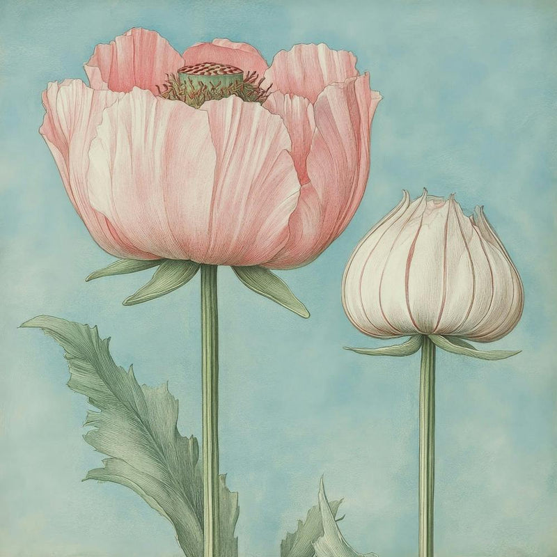 Two Pink Poppies Art 1