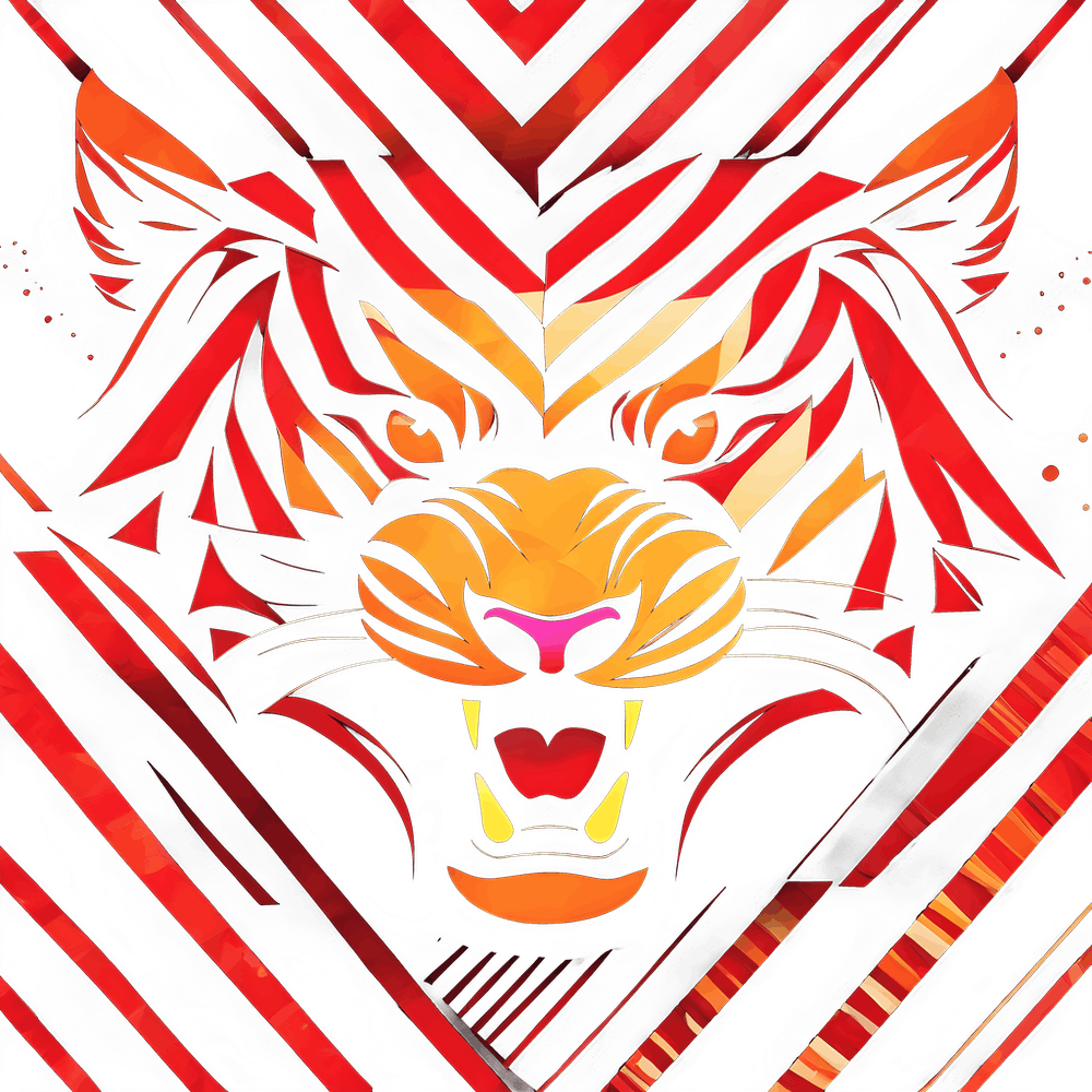 A Silhouette Design Of A Tiger T Shirt Art 3d Vector Art Cute And Quirky Bright Bold Colorful B