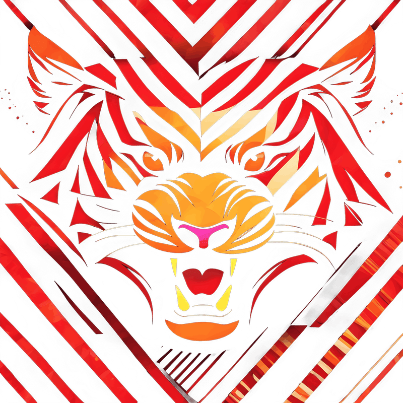 A Silhouette Design Of A Tiger T Shirt Art 3d Vector Art Cute And Quirky Bright Bold Colorful B