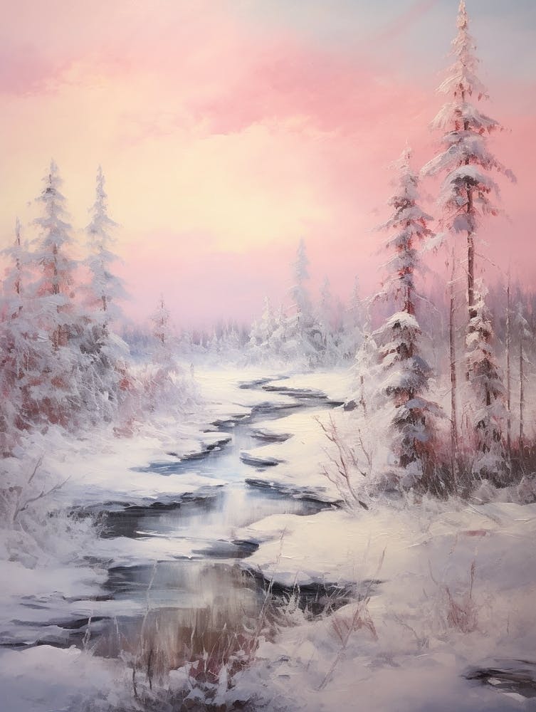 Dreamy Winter Painting Lapland Finland 4