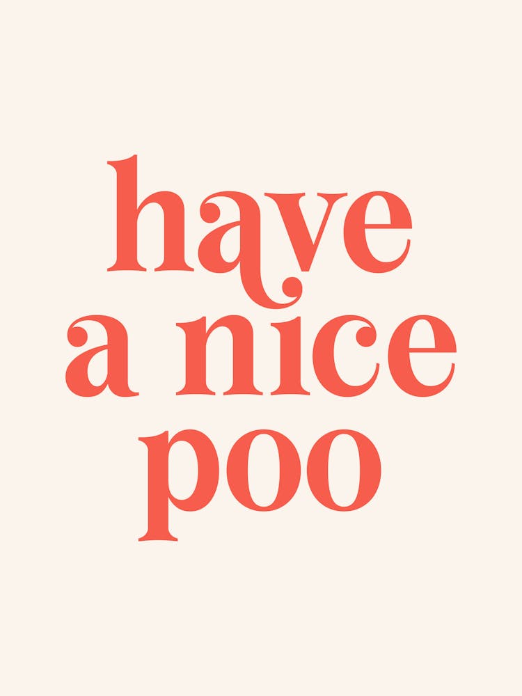 Have a nice Poo (Beige and red tone), have a nice, poop, beige, red, type, typography, vibes, aesthetic, lettering, happy, funny, bathroom, humor, washroom, naughty
