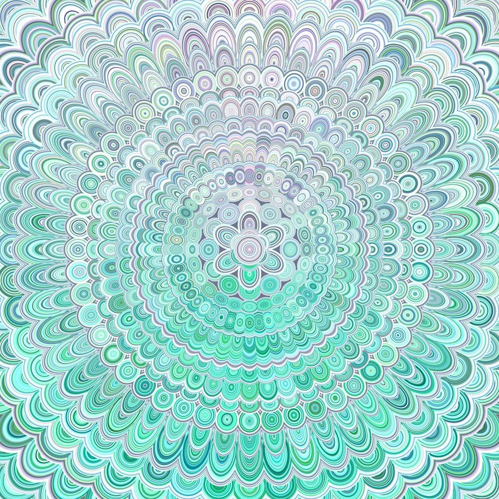 Turquoise Ice Flower Mandala