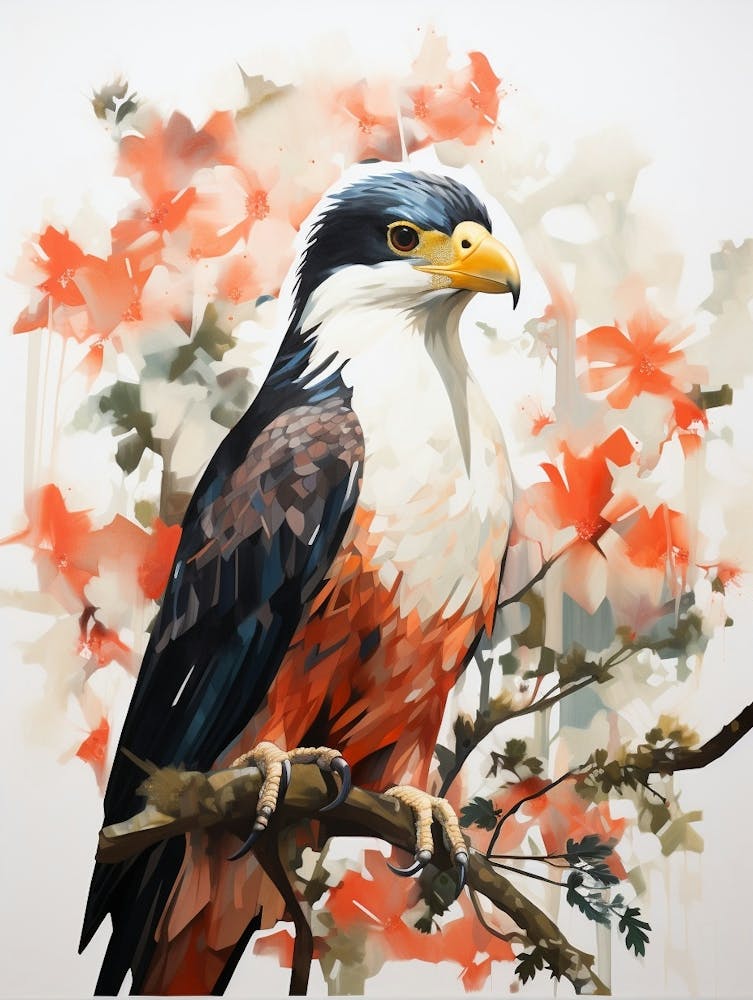 Bird Painting Collage Crested Caracara 3