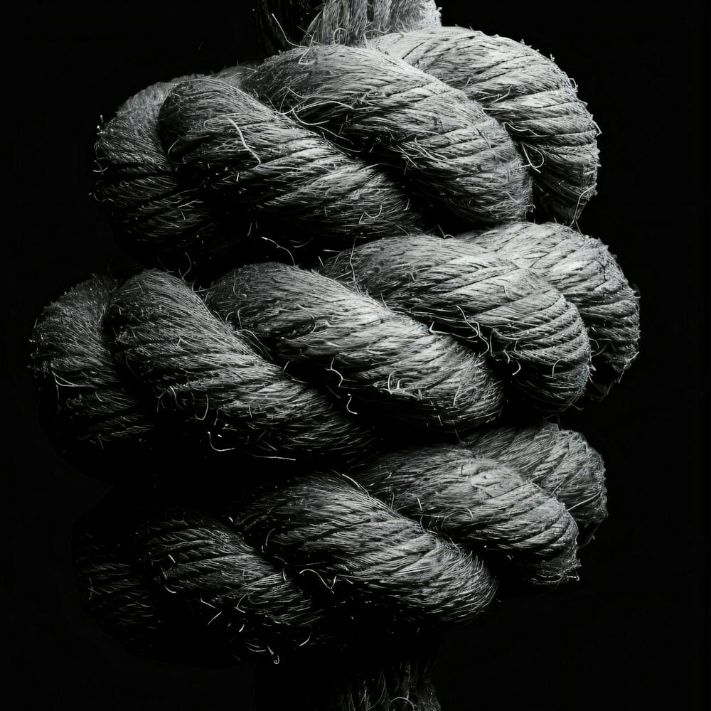 Black And White Image Of A Rope