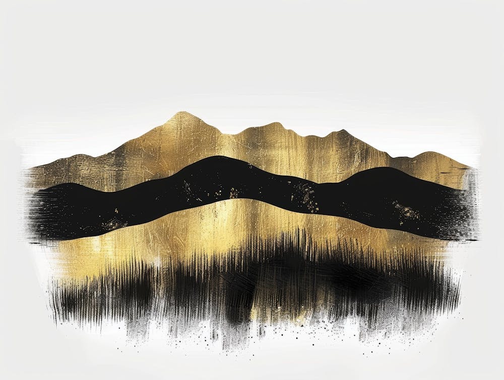 Gold And Black Mountains Canvas Print 1