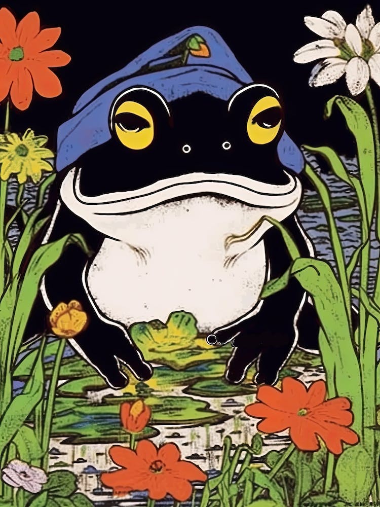 Frog In The Garden,  Matsumoto Hoji Inspired Japanese 12