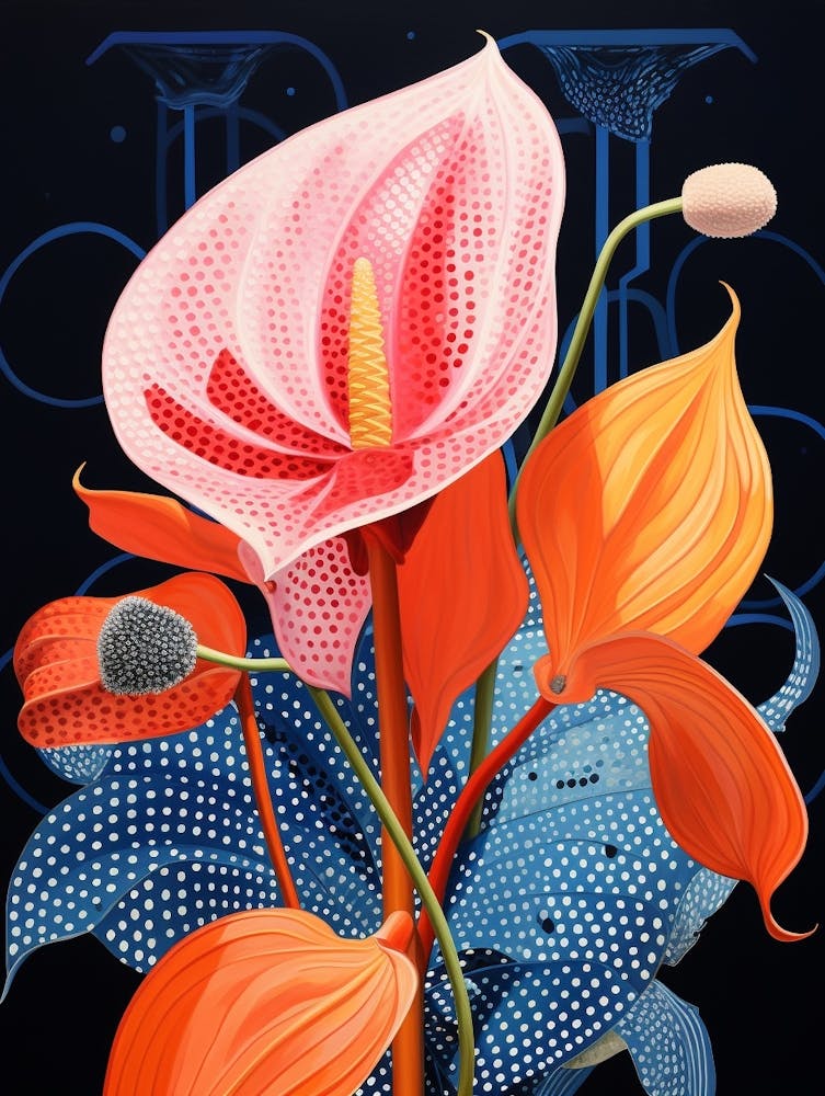 Surreal Florals Flamingo Flower 3 Flower Painting