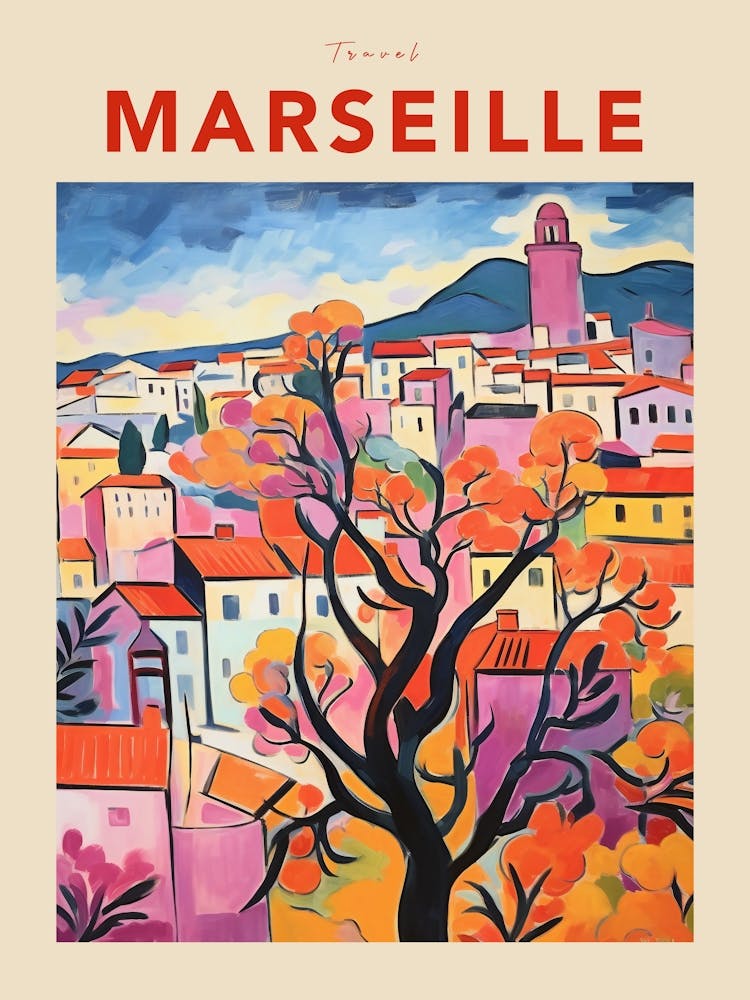 Marseille France 2 Fauvist Travel Poster