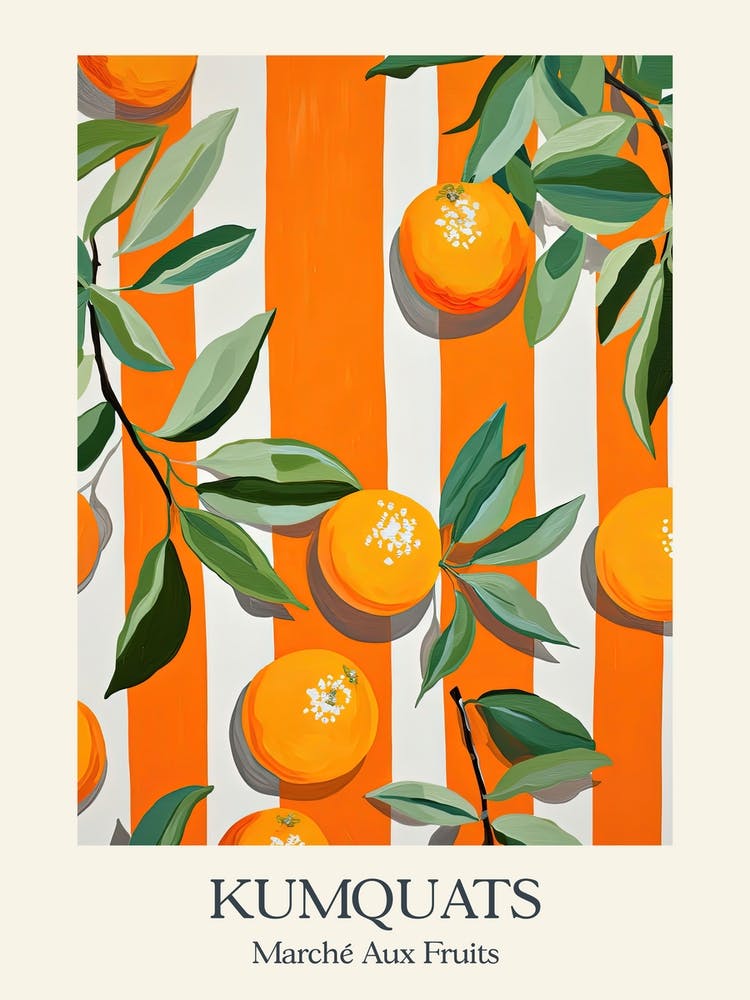 Marche Aux Fruits Kumquats Fruit Summer Illustration 2