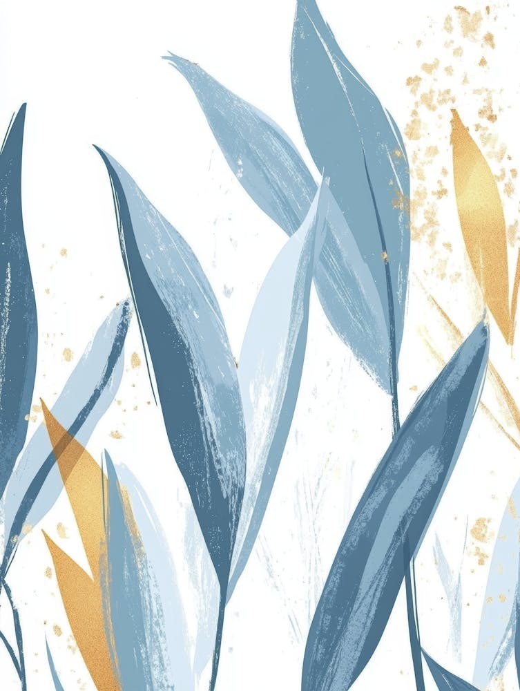 Blue And Gold Leaves 10