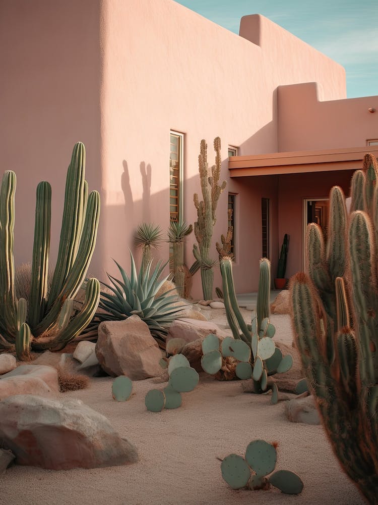 Cacti Pink Wall Photography 2