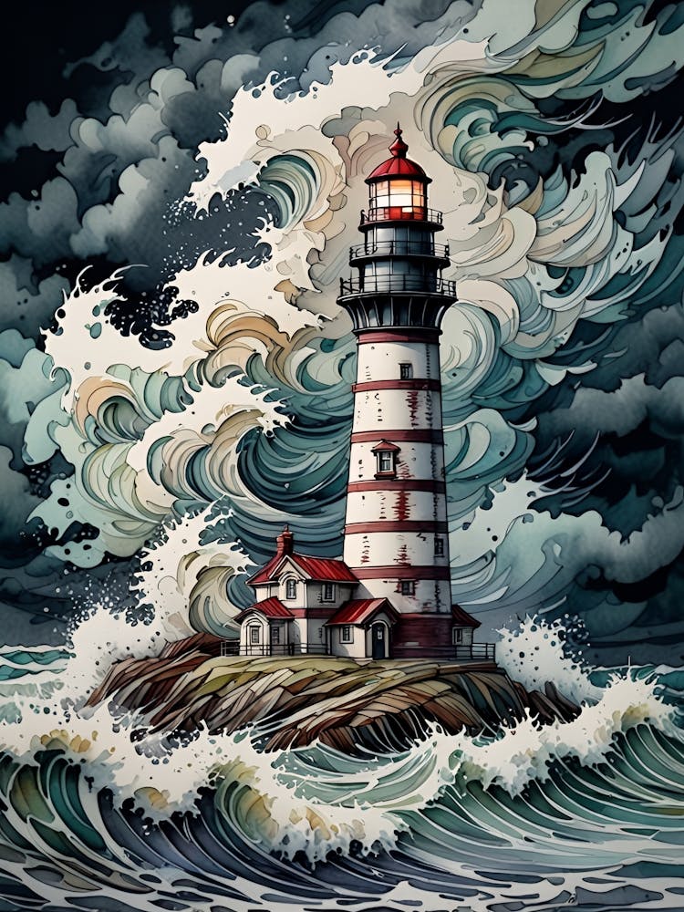 Lighthouse In The Storm 2