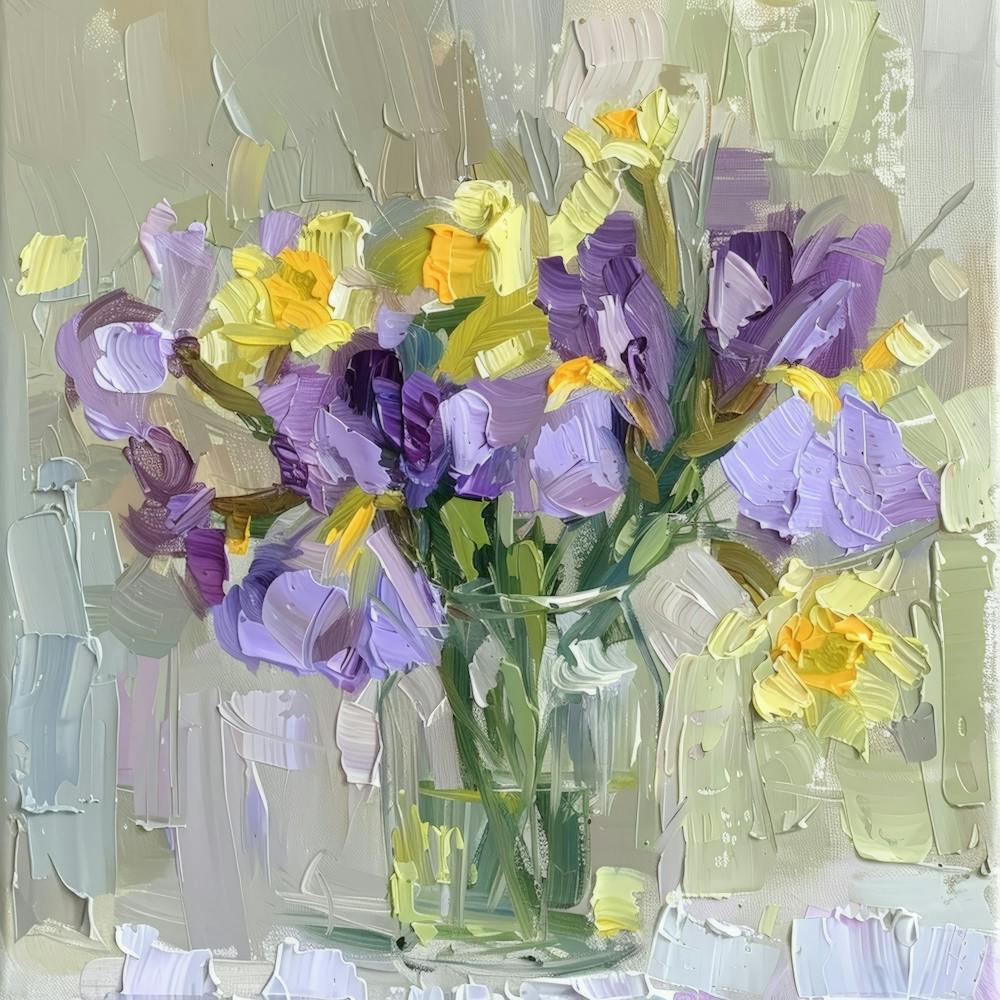 Irises In A Vase