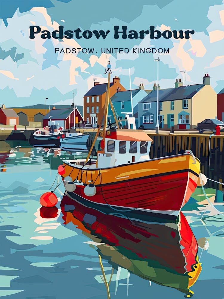 Padstow Boat Digital Travel Art
