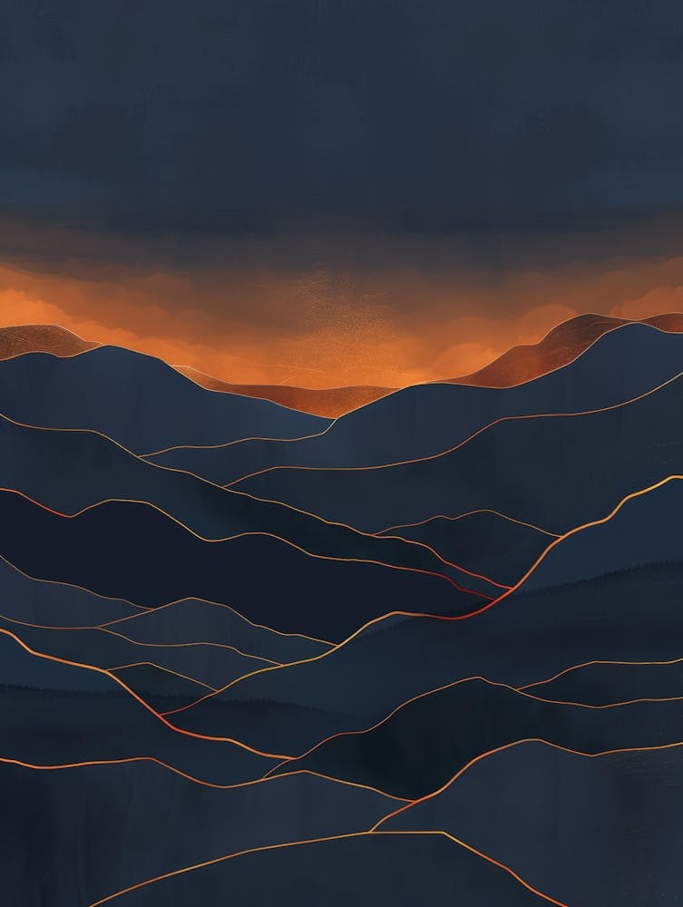 Sonnenuntergang in den Bergen 48