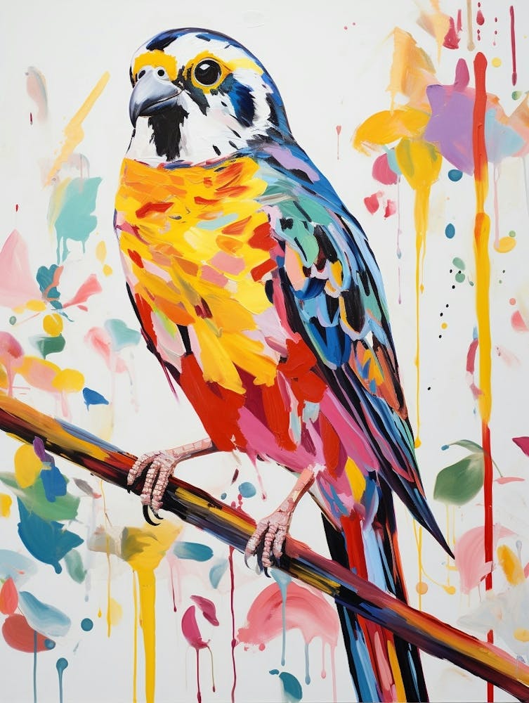 Colourful Bird Painting American Kestrel 2