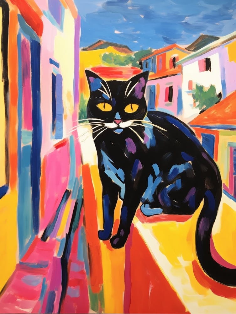 Painting Of A Cat In Gozo Malta 2