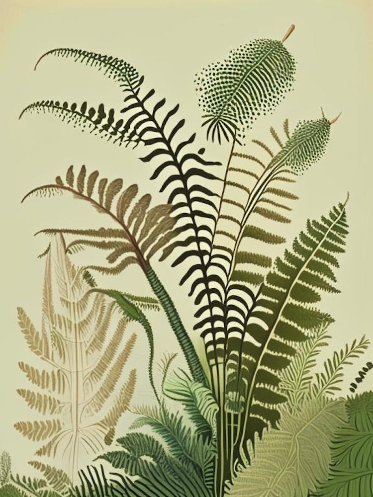 Ostrich Fern Rousseau Inspired