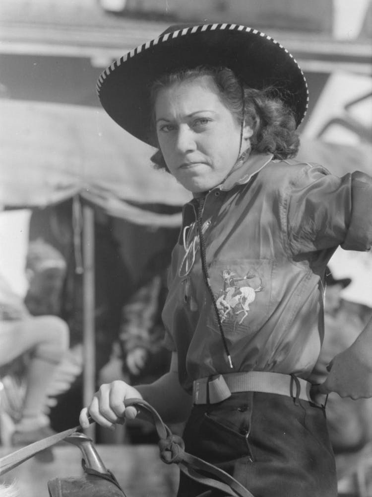 Girl Rodeo Performer, San Angelo Fat Stock Show, San Angelo, Texas By Russell Lee