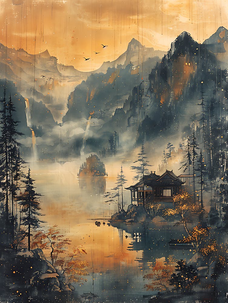 Antique Chinese Landscape Painting Art