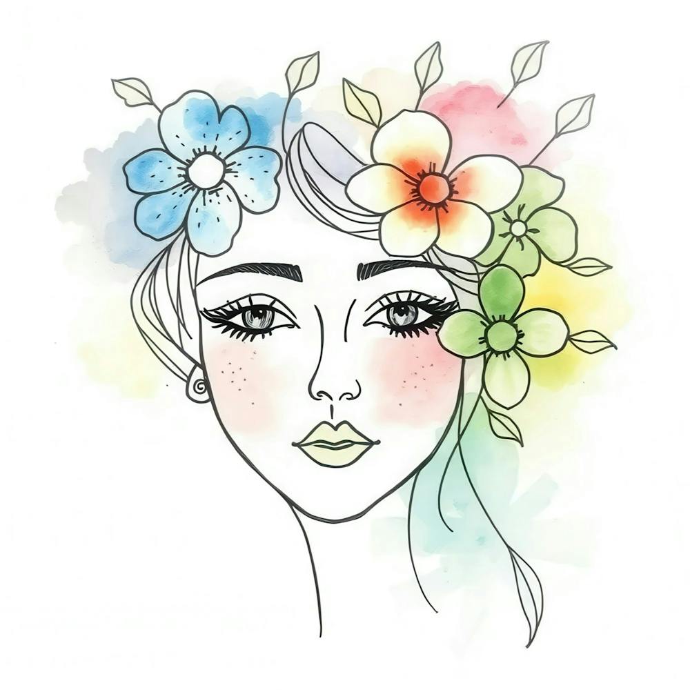 Watercolor Flower Head