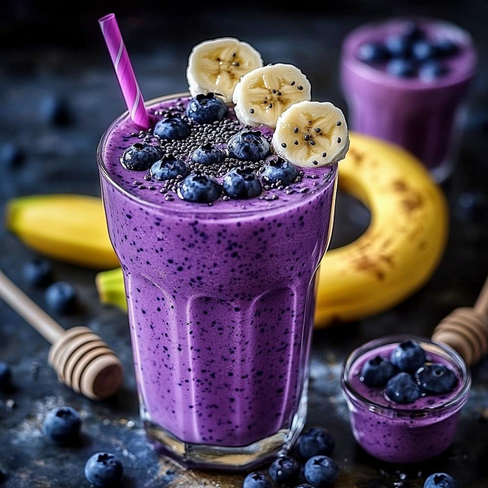 Blueberry Smoothie With Chia Seeds