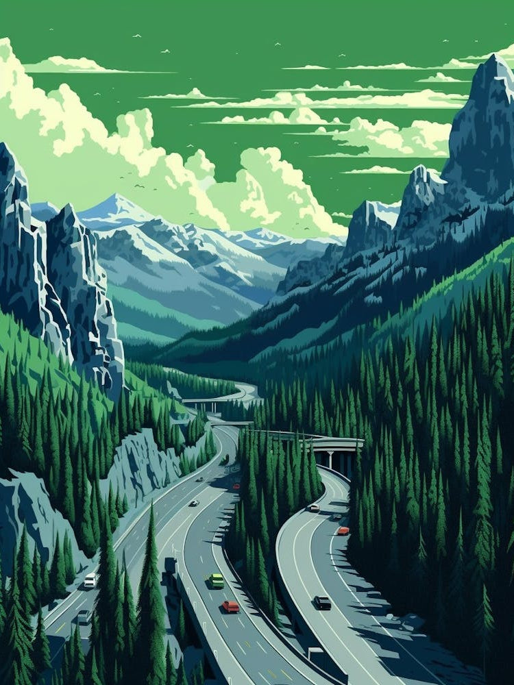 Snoqualmie Pass Retro Pop Art 20