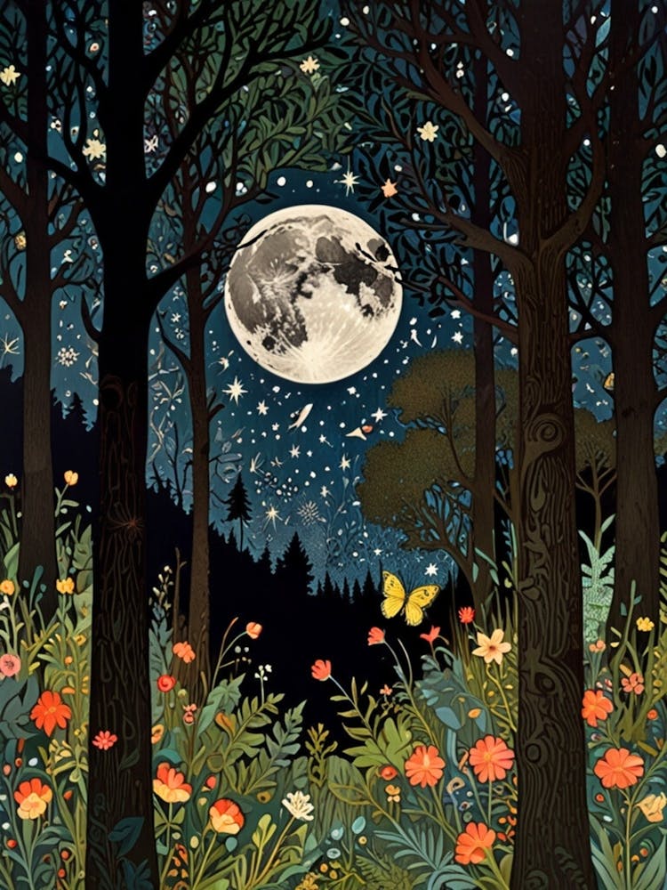 William Morris Moonlight In The Forest 67