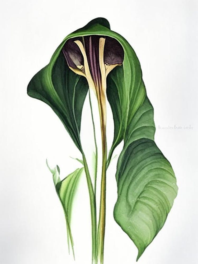 Jack In The Pulpit Wildflower Watercolour 2