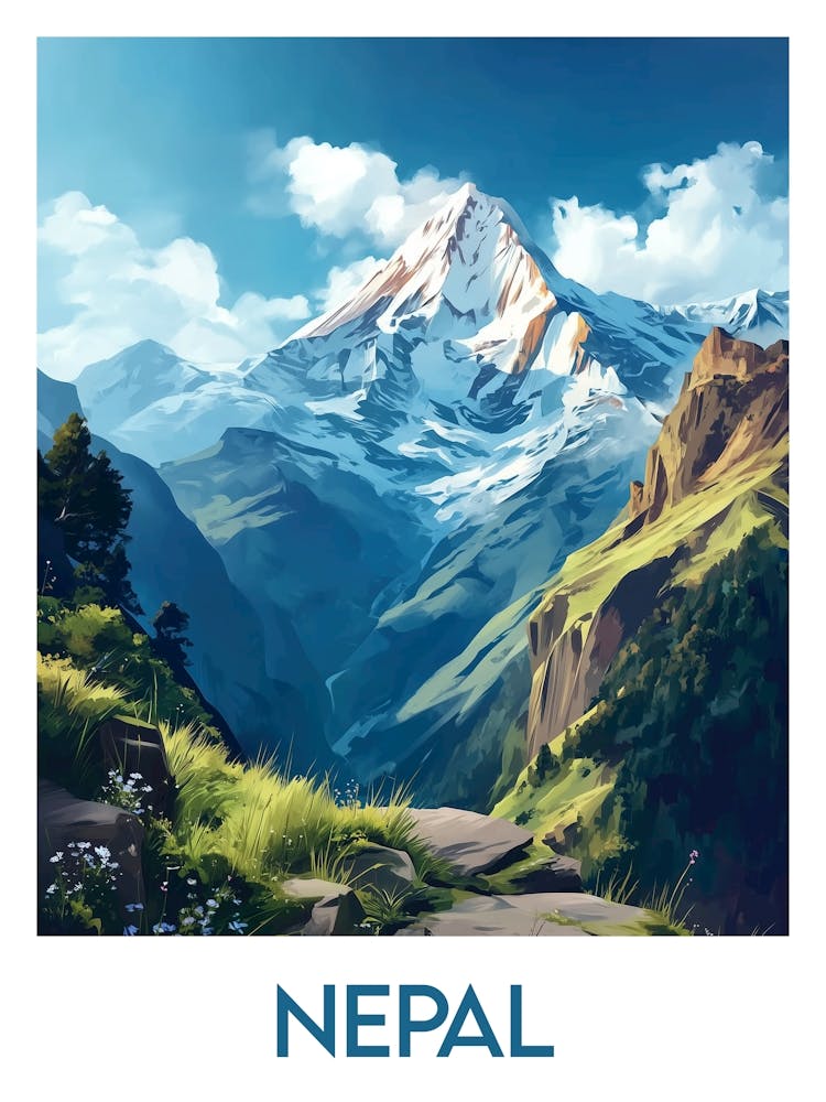 Affiche de voyage Népal