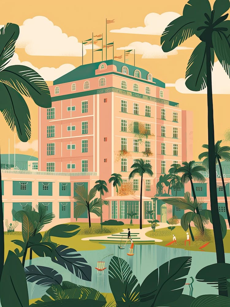 Abidjan Cote D'Ivoire Travel Illustration 2