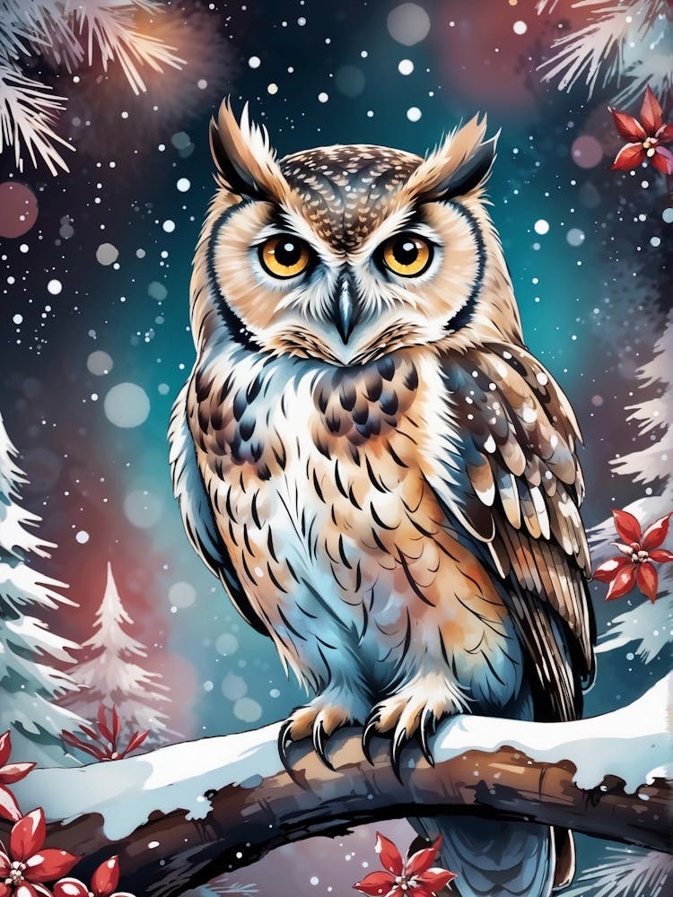 Owl In The Snow 1