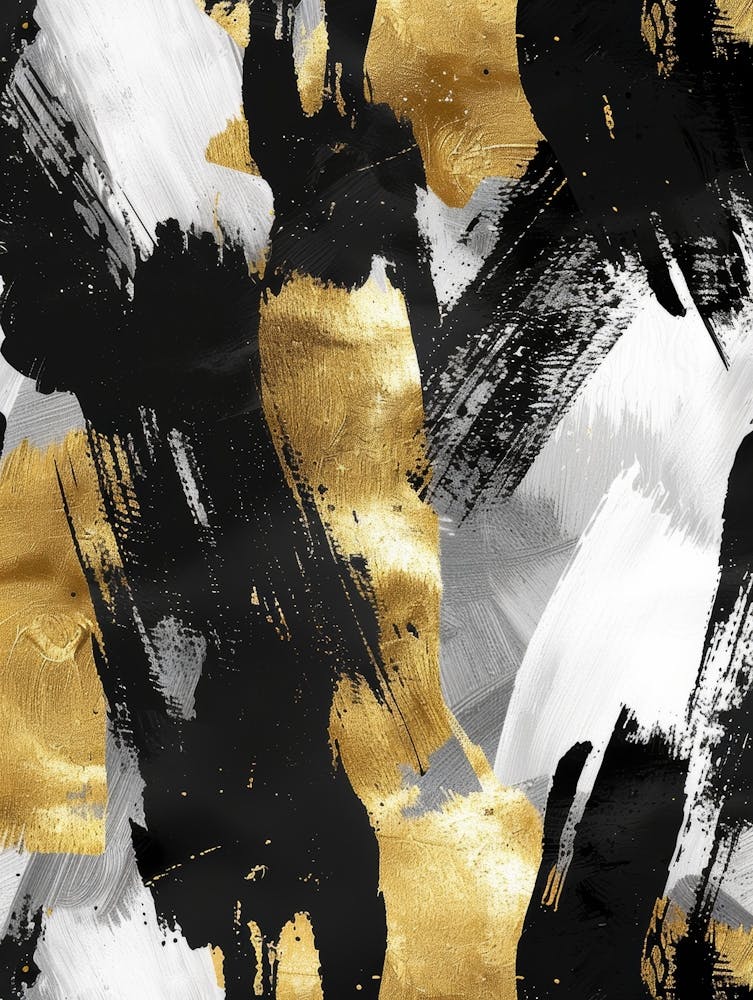 Abstract Gold And Black Painting 28