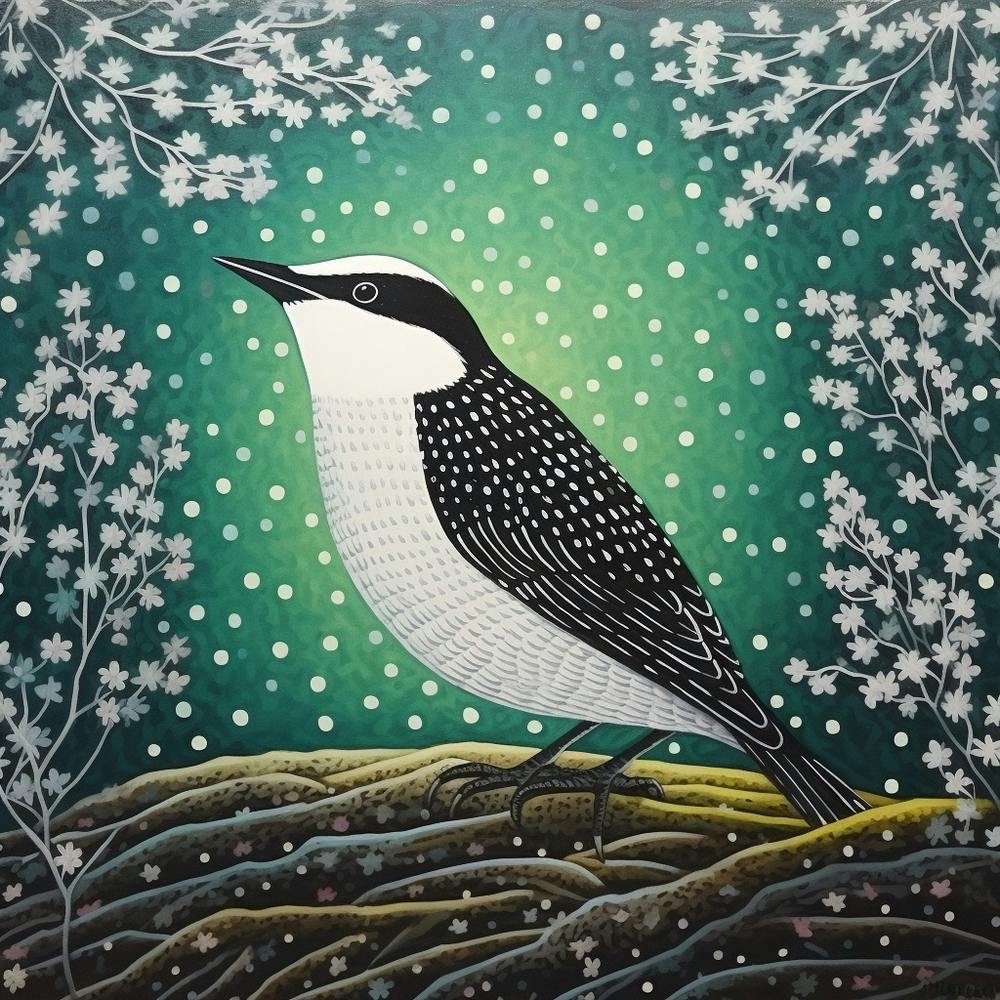 Ohara Koson Inspired Bird Painting Dipper 4 Square