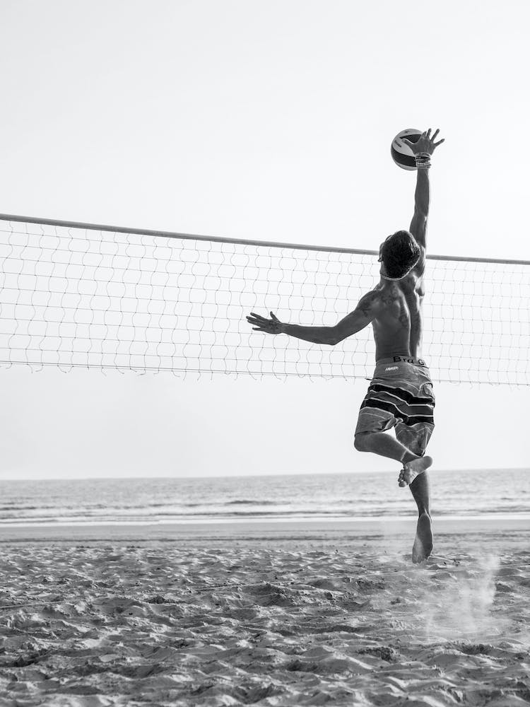 Beach Volleyball Black And White Sport Photography