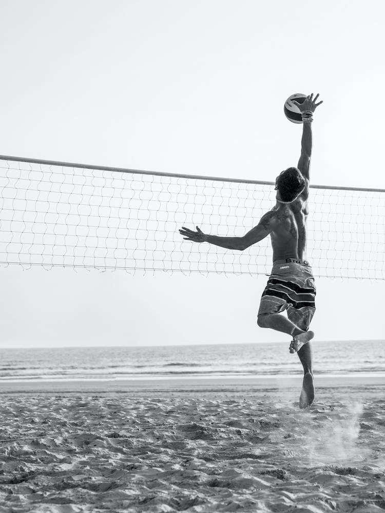 Beach Volleyball Black And White Sport Photography
