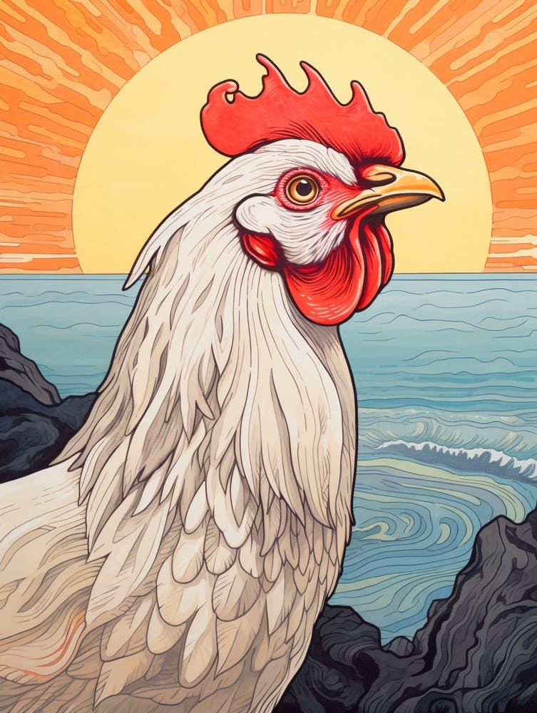 Bird Illustration Rooster 1