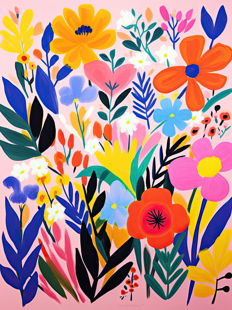 Radiant Blossoms; Matisse Style Whimsical Ensemble