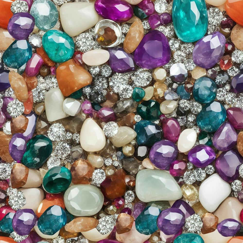 Seamless Texture Gems Diamonds Rubies Decorations Crystals Seamless Beautiful Shiny Sparkle Repetition